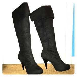 Anne Michelle knee high faux suede boots
